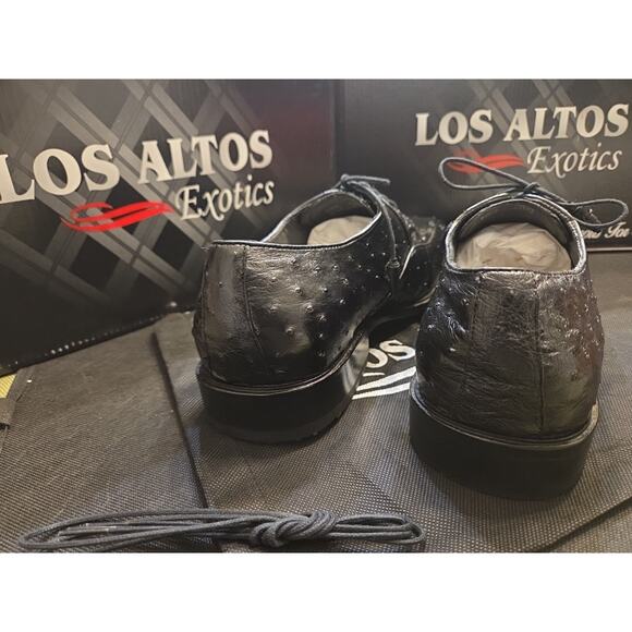 LOS ALTOS GENUINE BLACK OSTRICH OXFORDS DRESS SHOE US 11.5 main image 4